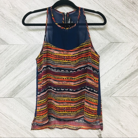 Sam Edelman Tops - Sam Edelman |  Multi Print Chiffon Racerback Tank
